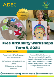 ArtAbility Workshops Term 4 2024